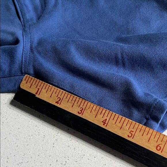 LASC Stretch Blue Short Shorts Size 32-34 L - Picture 7 of 7
